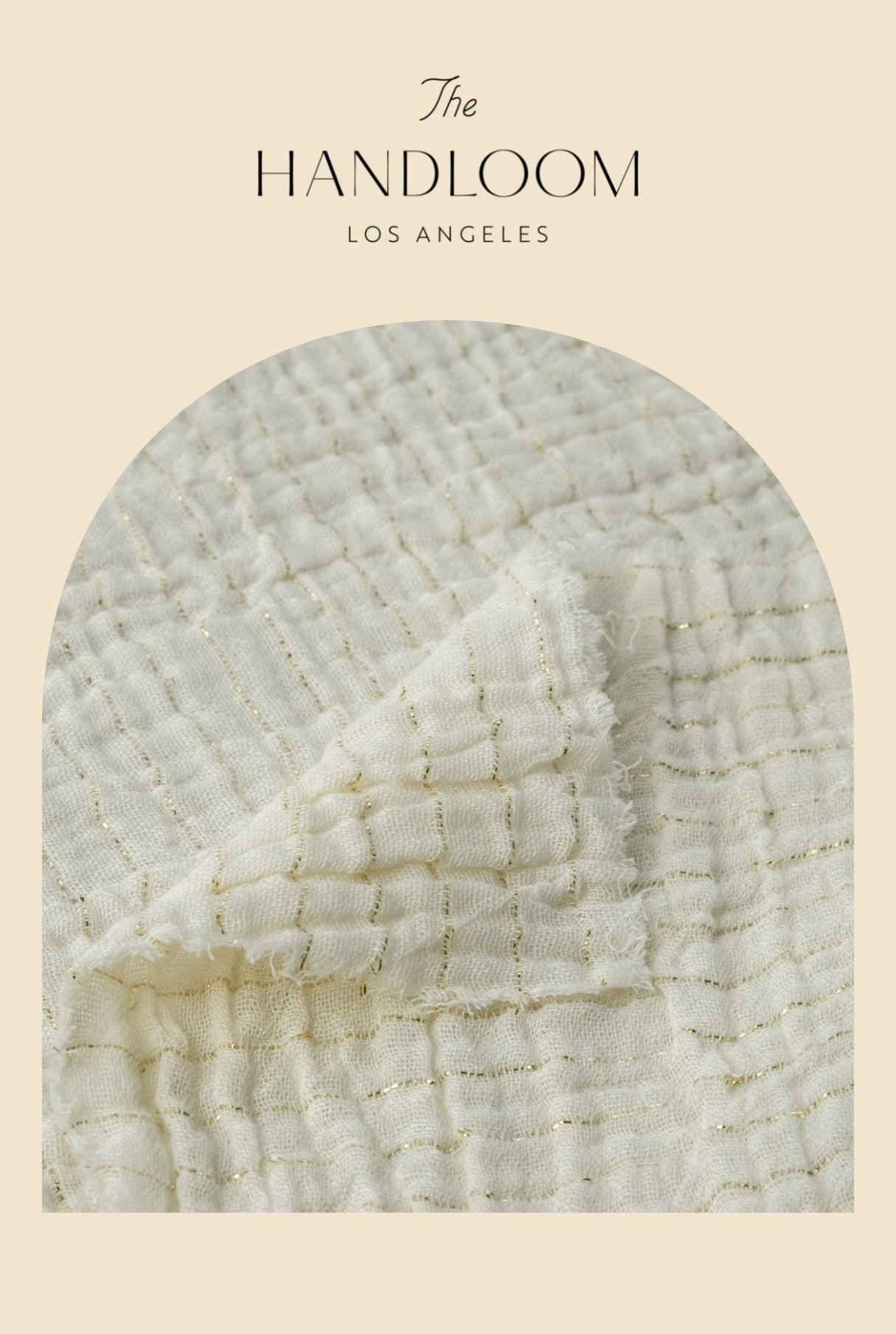 Bali Wrap Top - Natural With Gold Stripes - Sumiye Co