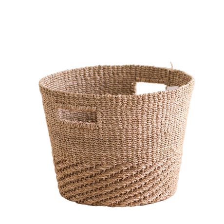 Woven basket on a white background