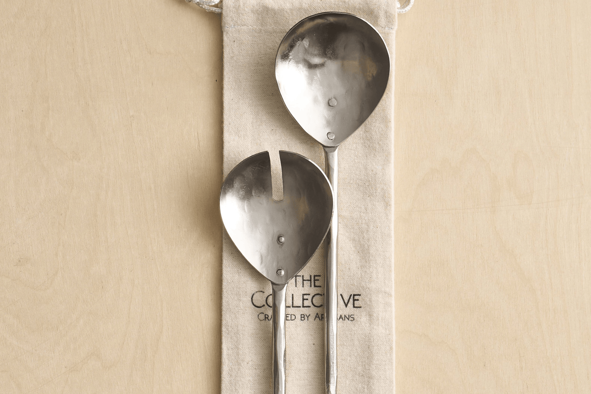 Forge Pewter Salad Servers - Set of 2 - Sumiye Co