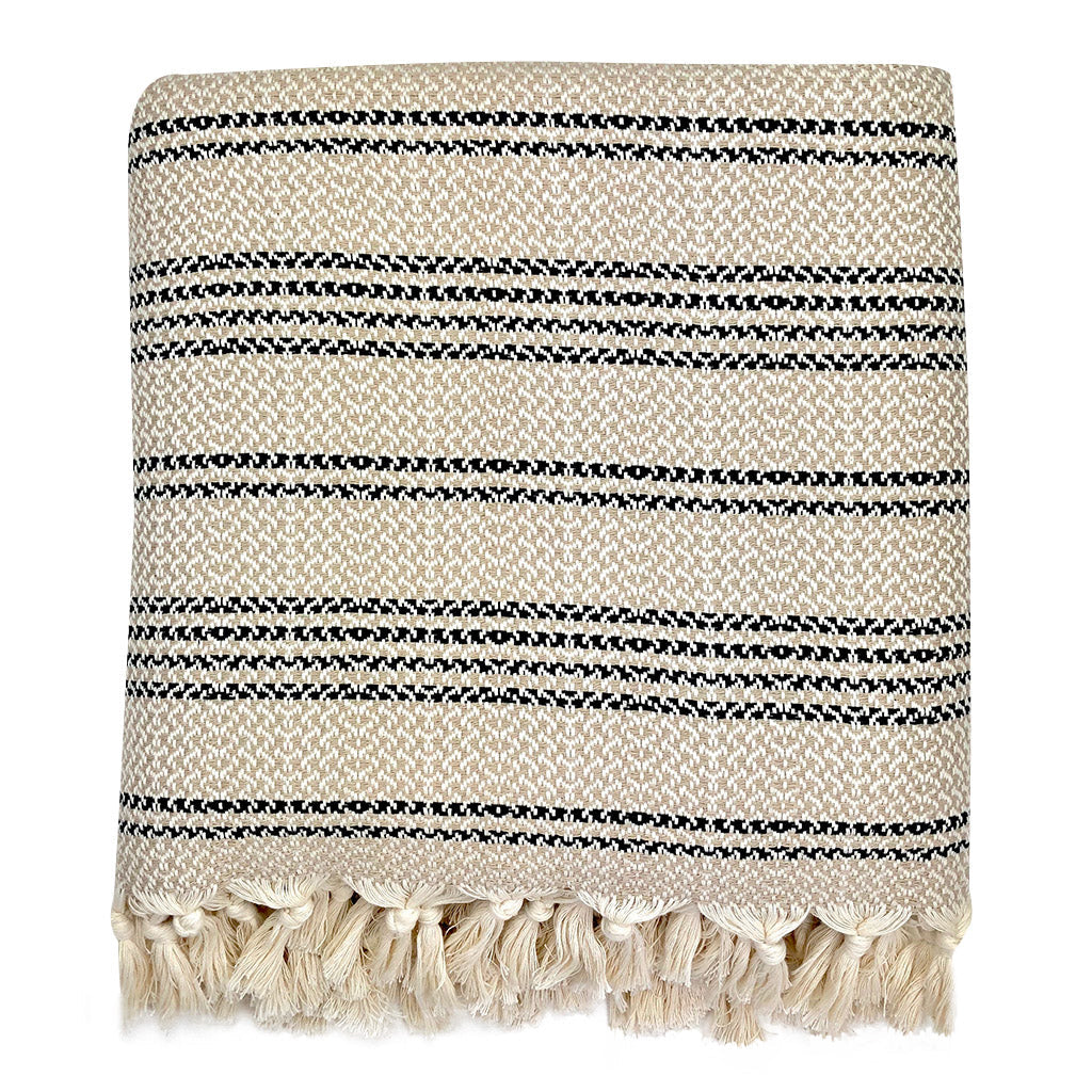 Woven Stripe Turkish Throw by SLATE + SALT - Sumiye Co