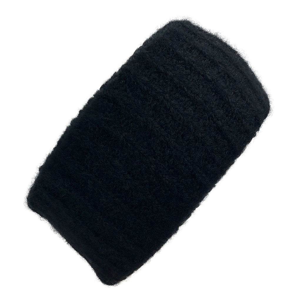 Black Ribbed Alpaca Ear Warmer Headband by SLATE + SALT - Sumiye Co