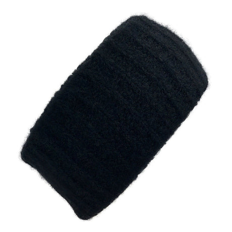 Black Ribbed Alpaca Ear Warmer Headband by SLATE + SALT - Sumiye Co