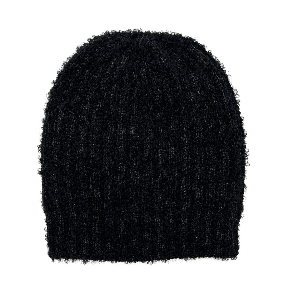 Black Loop Knit Alpaca Beanie by SLATE + SALT - Sumiye Co