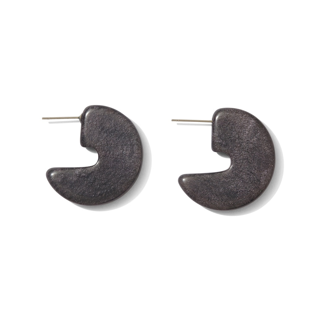 Marbled Resin Hoop Earrings-0