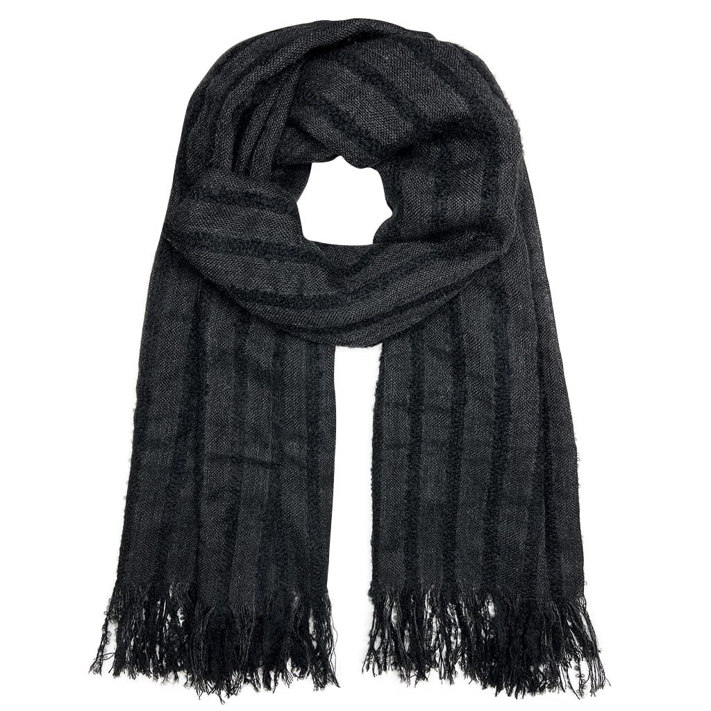 Black Loop Knit Alpaca Scarf by SLATE + SALT - Sumiye Co