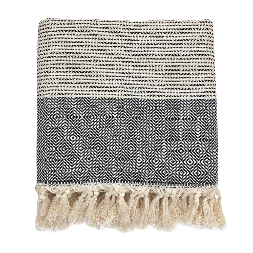 Diamond Stripe Turkish Throw by SLATE + SALT - Sumiye Co