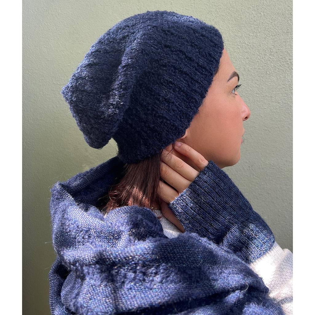 Navy Loop Knit Alpaca Beanie by SLATE + SALT - Sumiye Co