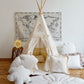 “Boho” Teepee Tent with Frills and "Caramel" Mat with Frill Set