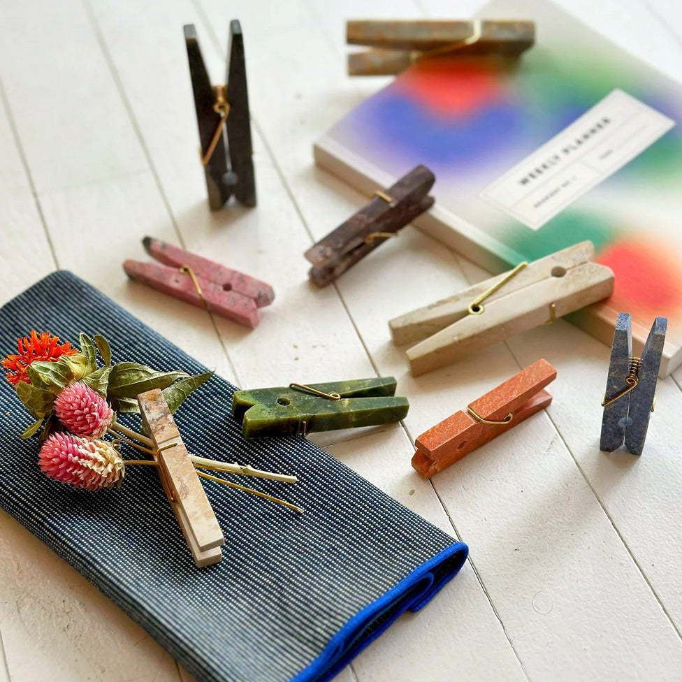 Decorative gemstone Laundry Clip Celestine blue - Sumiye Co