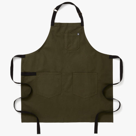 The Essential Apron - Olive Green Black Straps - Sumiye Co