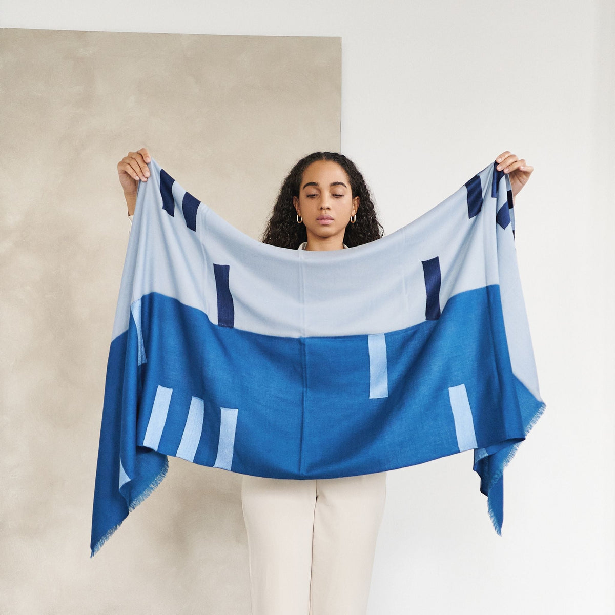 Hand Embroidered Modern Artisanal Scarf