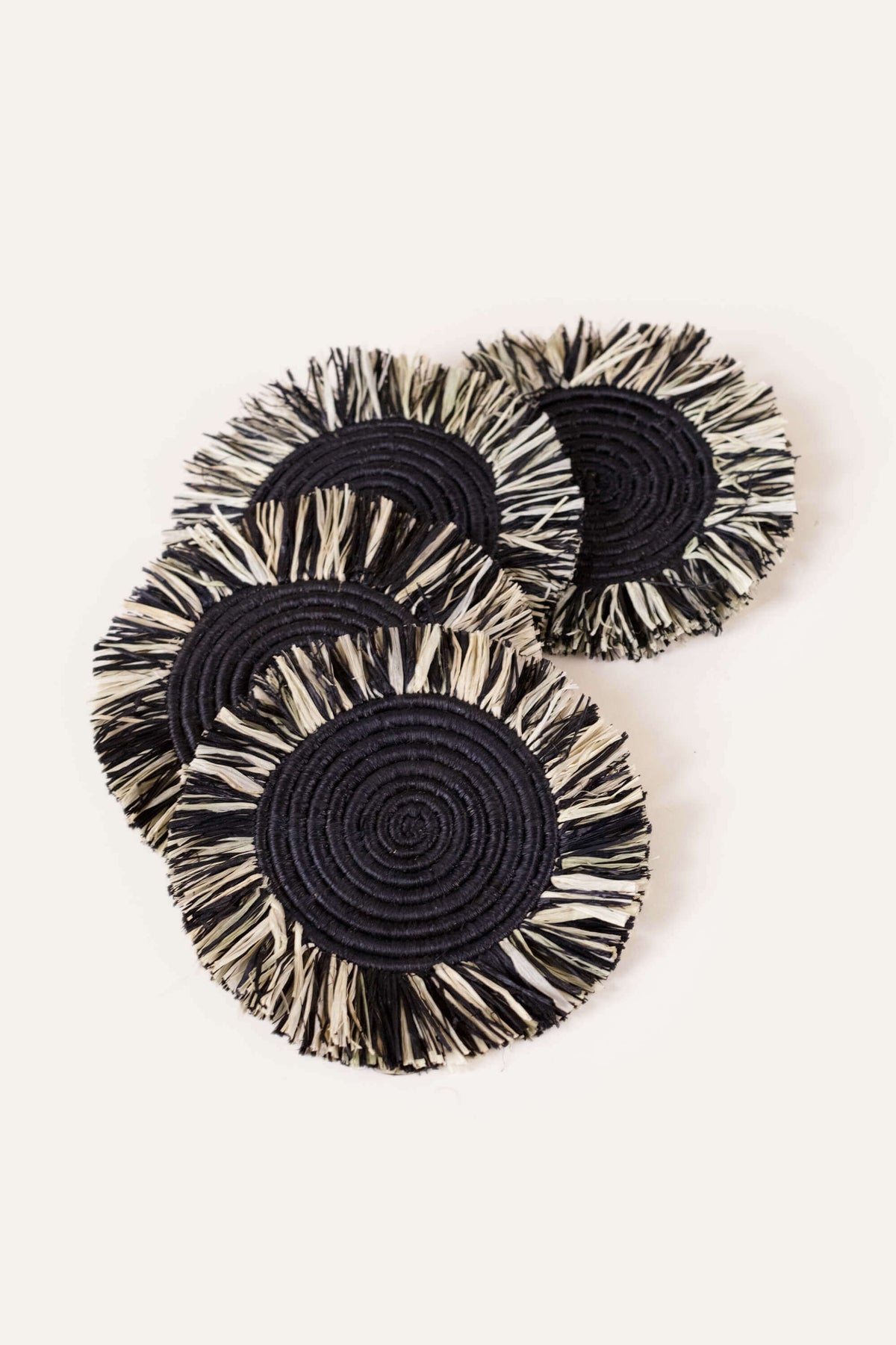 Raffia Fringe Set of 4 Coasters