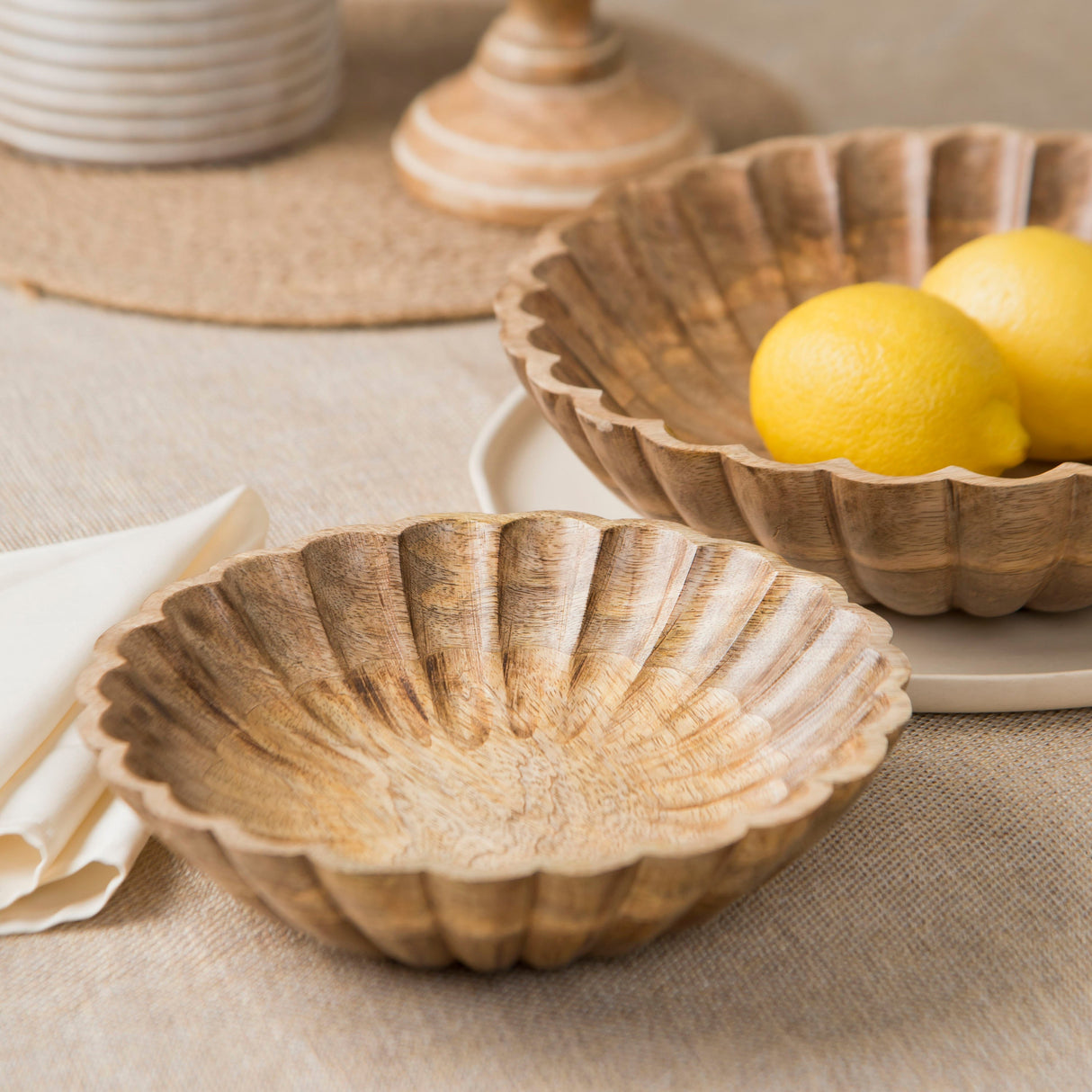 Scallop Serenity Bowls - Natural - Sumiye Co