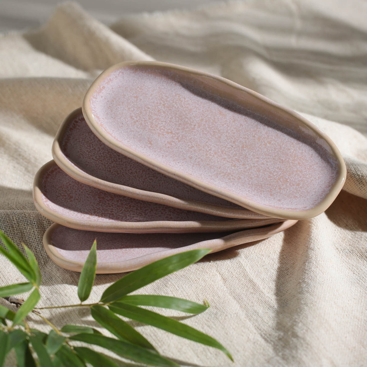 Shallow Organic Oval Platter Mini Set of 4