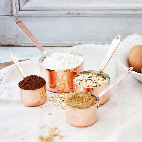 Copper Measuring Cups (Set of 4) | Vintage French Inspired - Sumiye Co