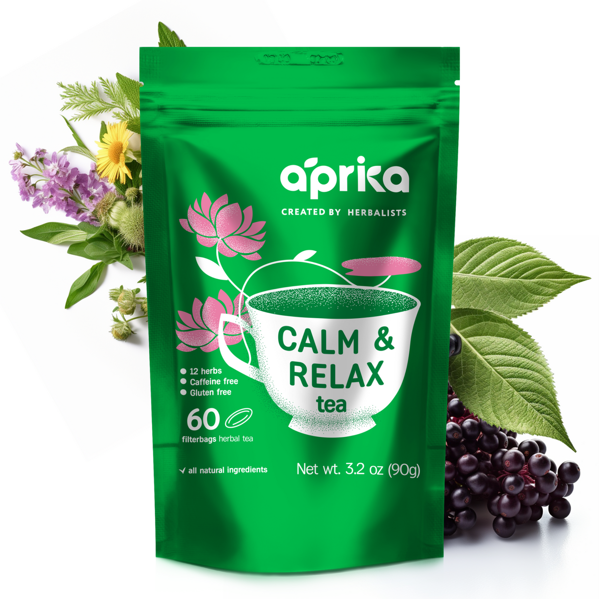 Calm and Relax Herbal Tea, 60 bags - Sumiye Co