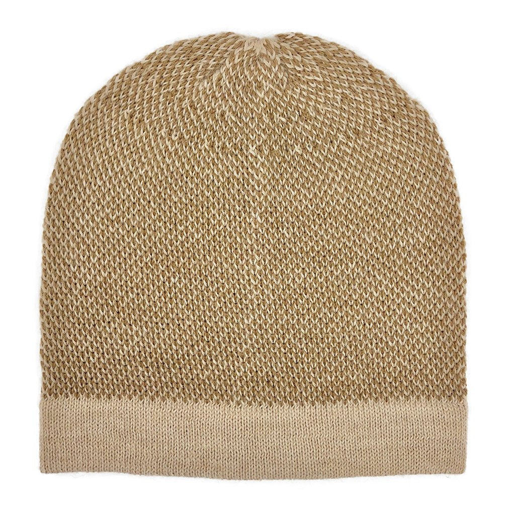 Camel Interwoven Alpaca Beanie by SLATE + SALT - Sumiye Co