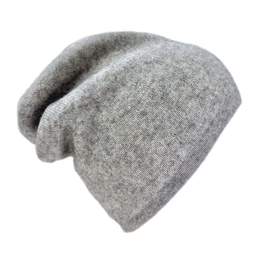 Classic Gray Reversible Cashmere Beanie-2