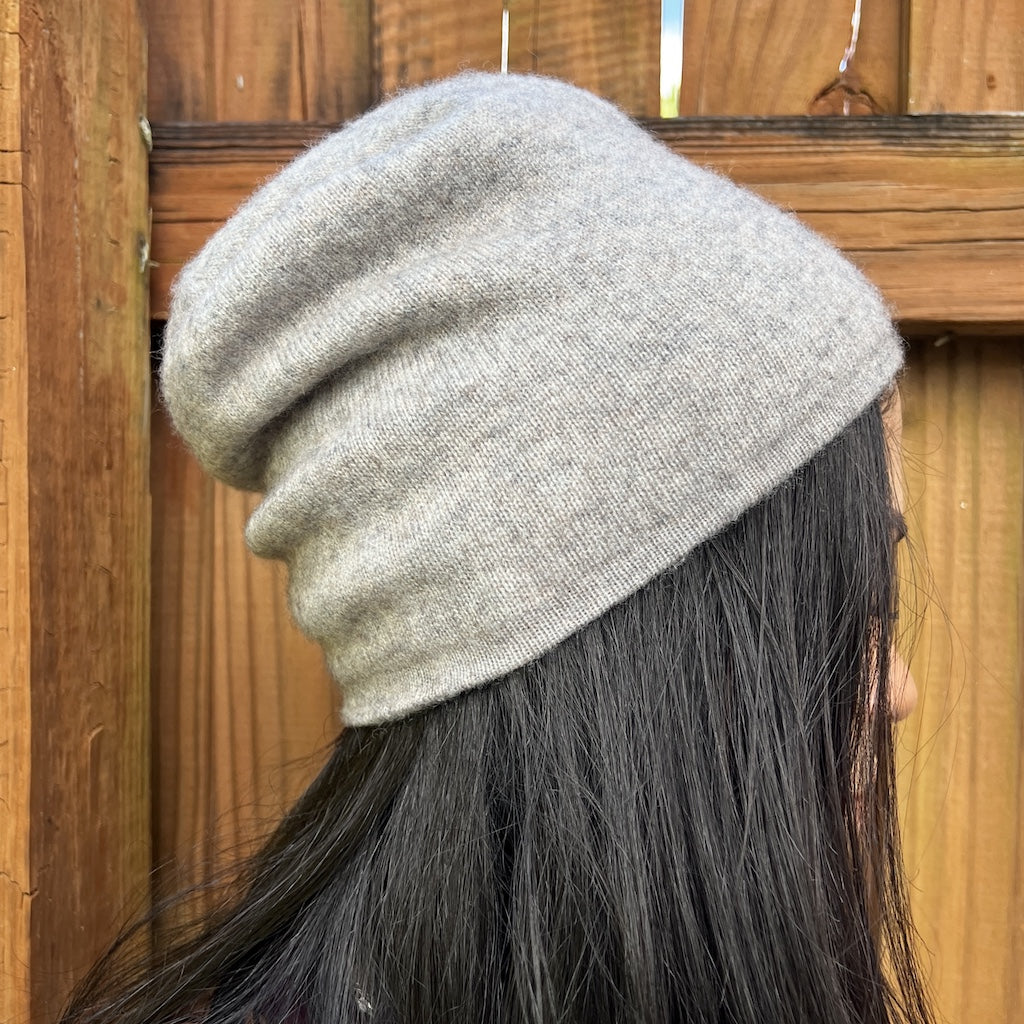 Classic Gray Reversible Cashmere Beanie-1