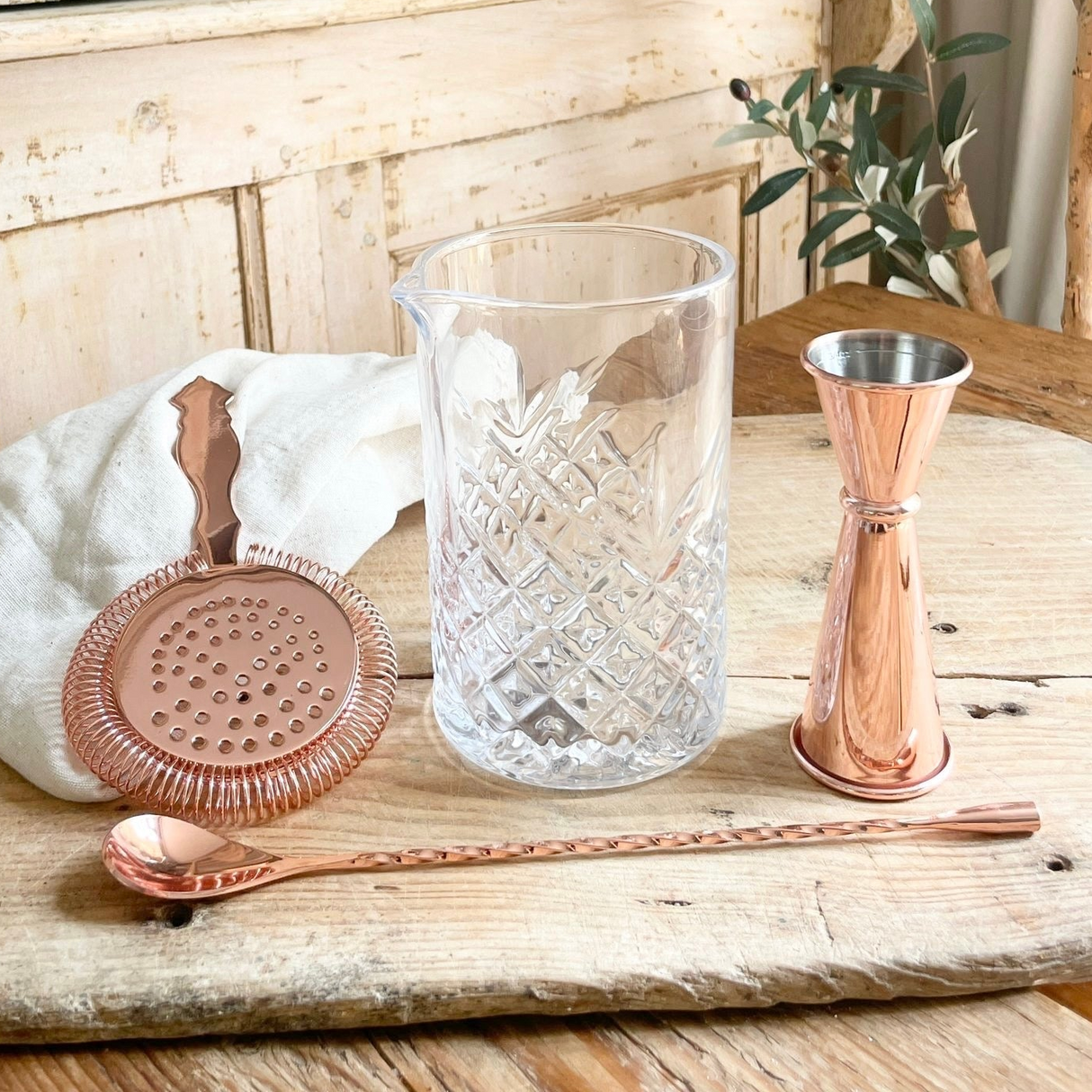 Copper & Glass Barware Set | Vintage Inspired - Sumiye Co
