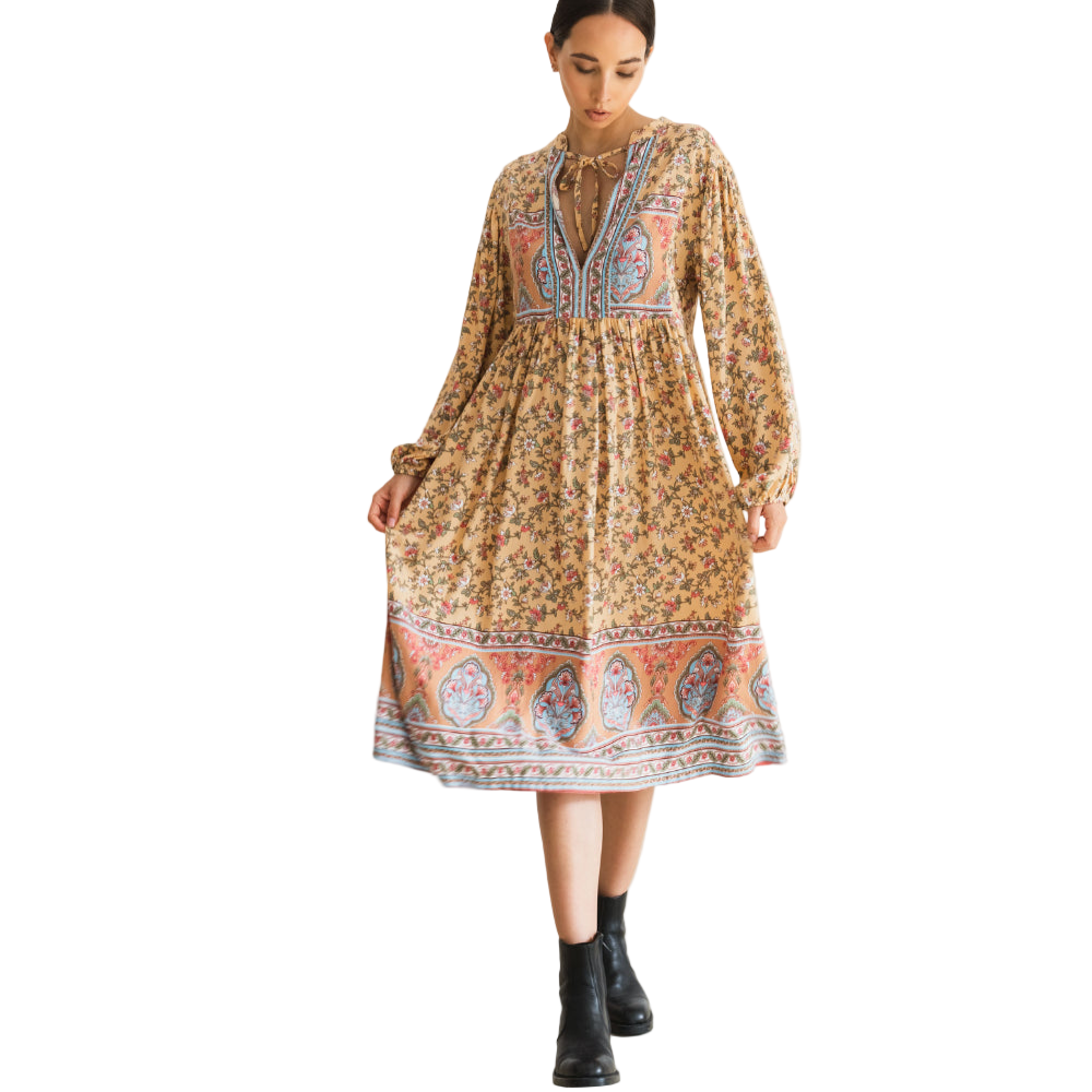 Gianna Midi dress in Yellow - Sumiye Co