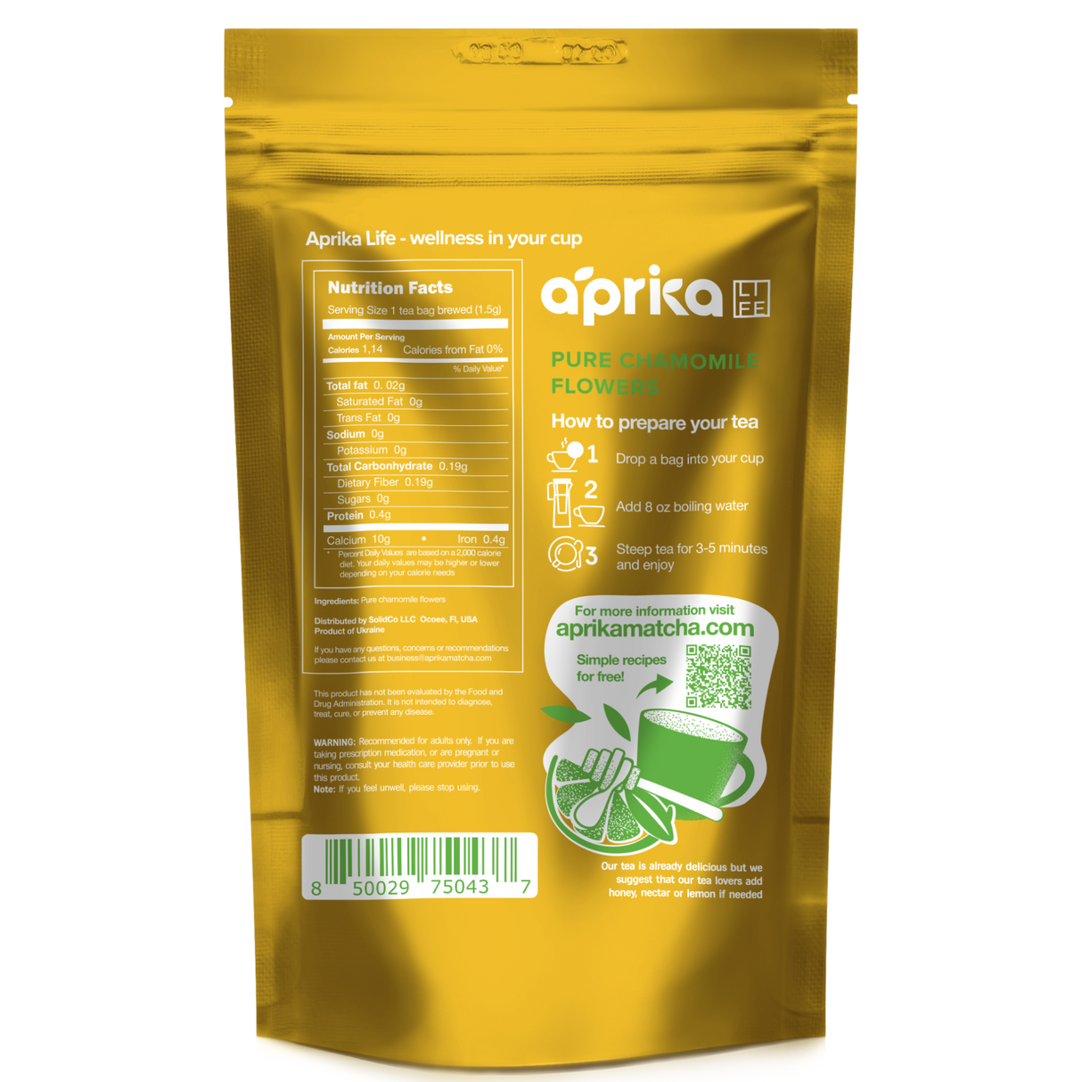 100% Pure Chamomile Herbal Tea, 60 bags - Sumiye Co