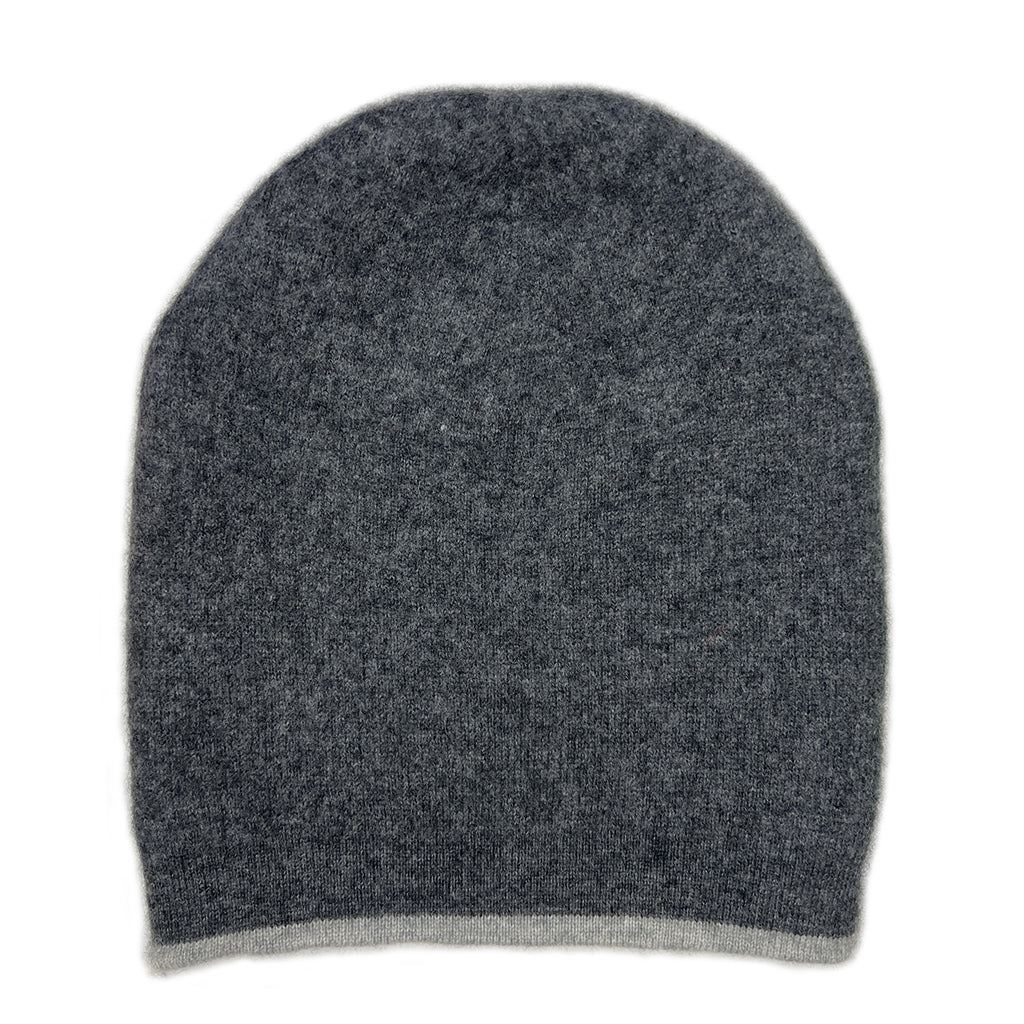 Charcoal + Ash Reversible Cashmere Beanie-3