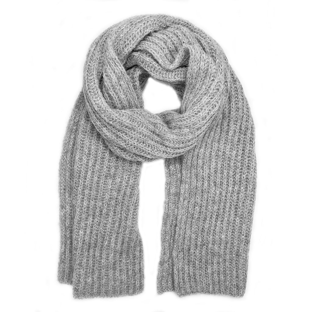 Chunky Gray Knit Alpaca Scarf by SLATE + SALT - Sumiye Co