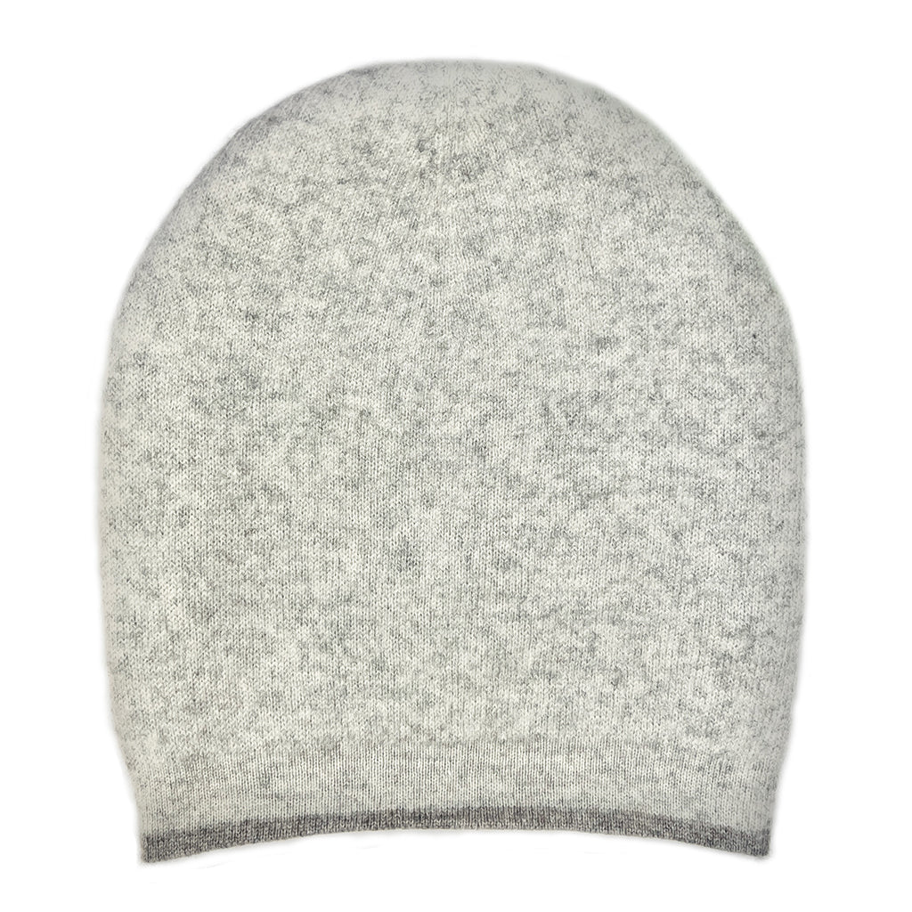 Classic Gray Reversible Cashmere Beanie-3