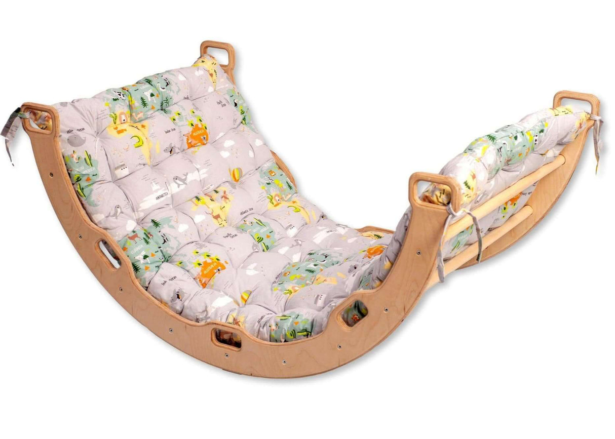 Large Montessori Climbing Arch/Rocker with Pillow Set-8