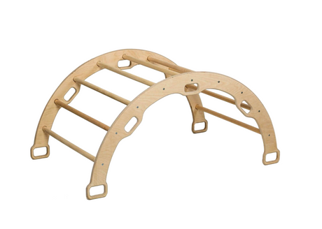 Wooden arch structure on a white background