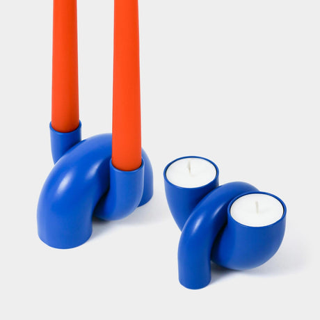 Macaroni 2-in-1 Candleholder - Tapers & Tealights - Royal Blue by 54Celsius - Sumiye Co