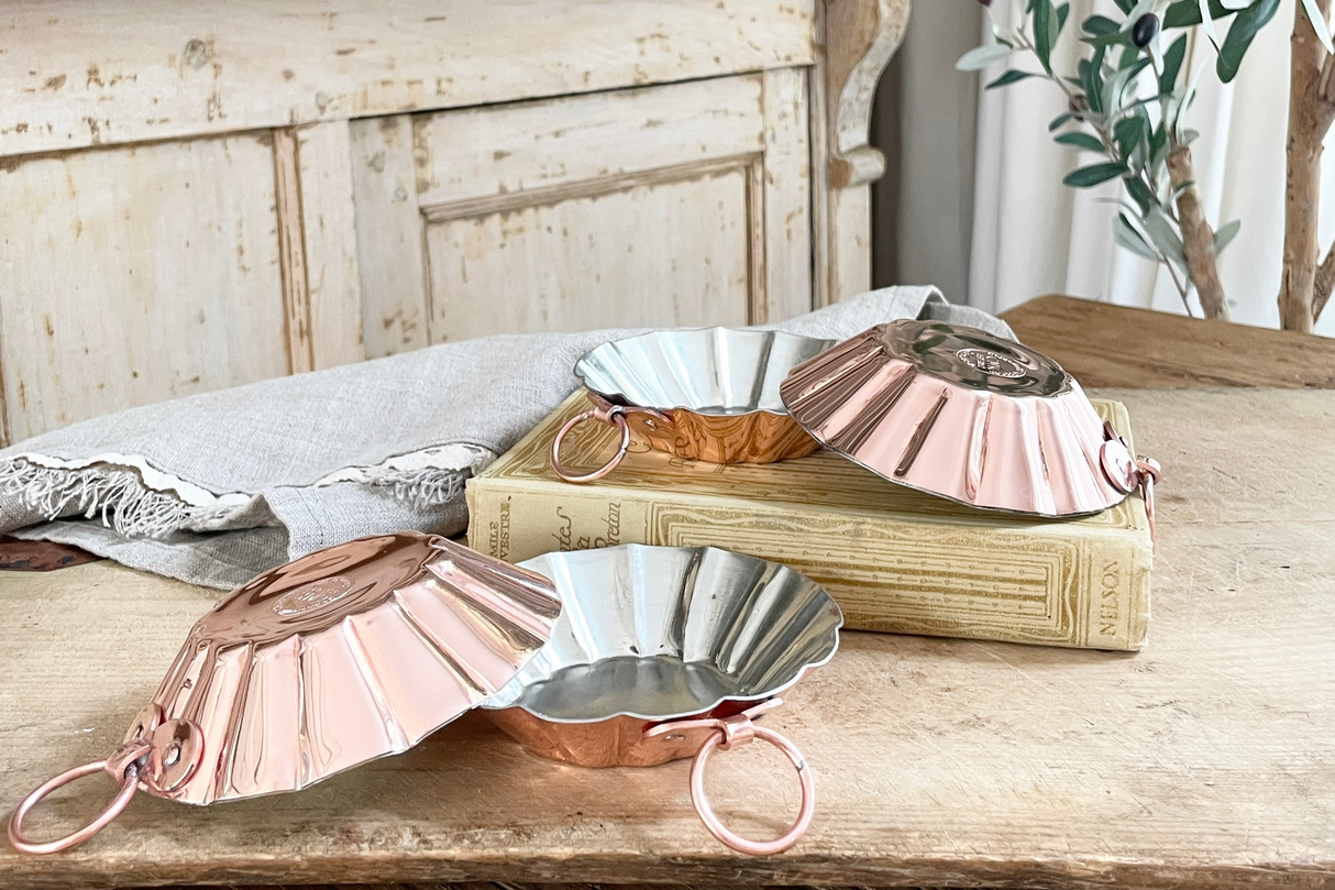 Copper Tartlet Moulds (Set of 4) | Vintage French Inspired - Sumiye Co