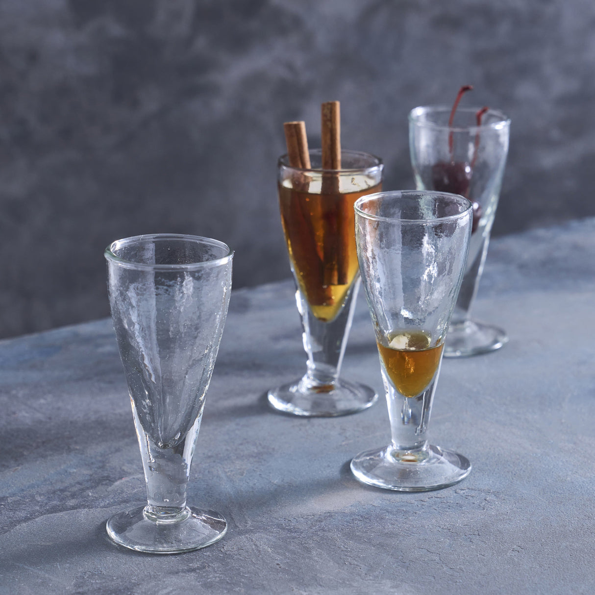 Pebbled Footed Aperitif Glasses - Set of 4 - Sumiye Co