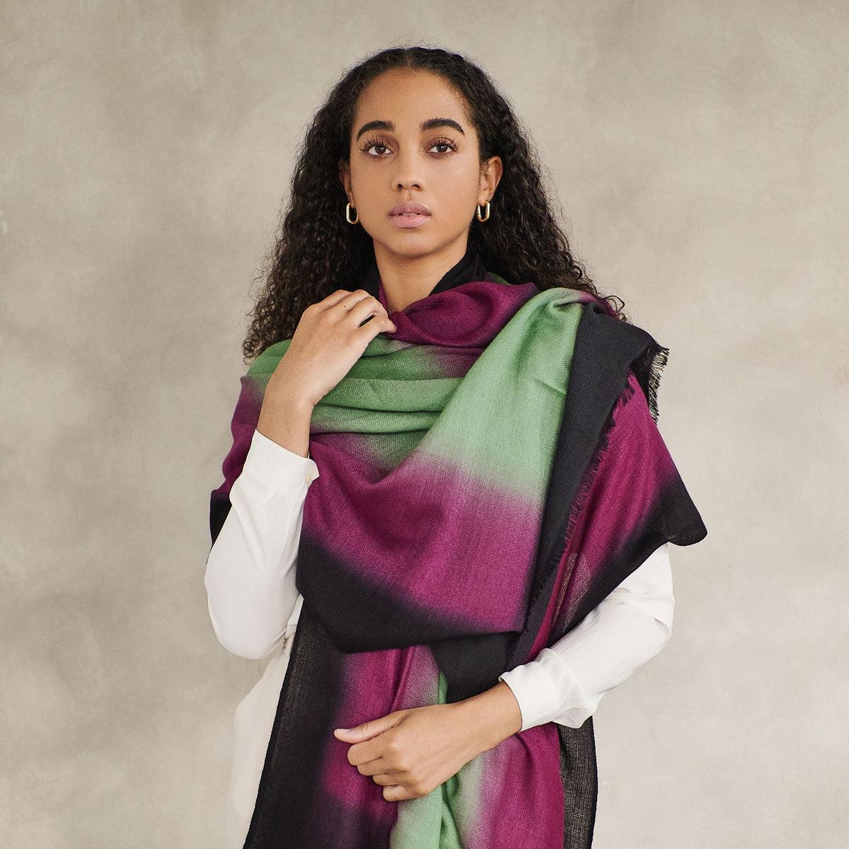 Iris Courtyard Hand Woven Cashmere Merino Scarf