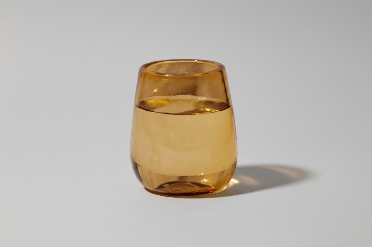 Lucia Amber Glass - Set of 4 | Artisan Made - Sumiye Co