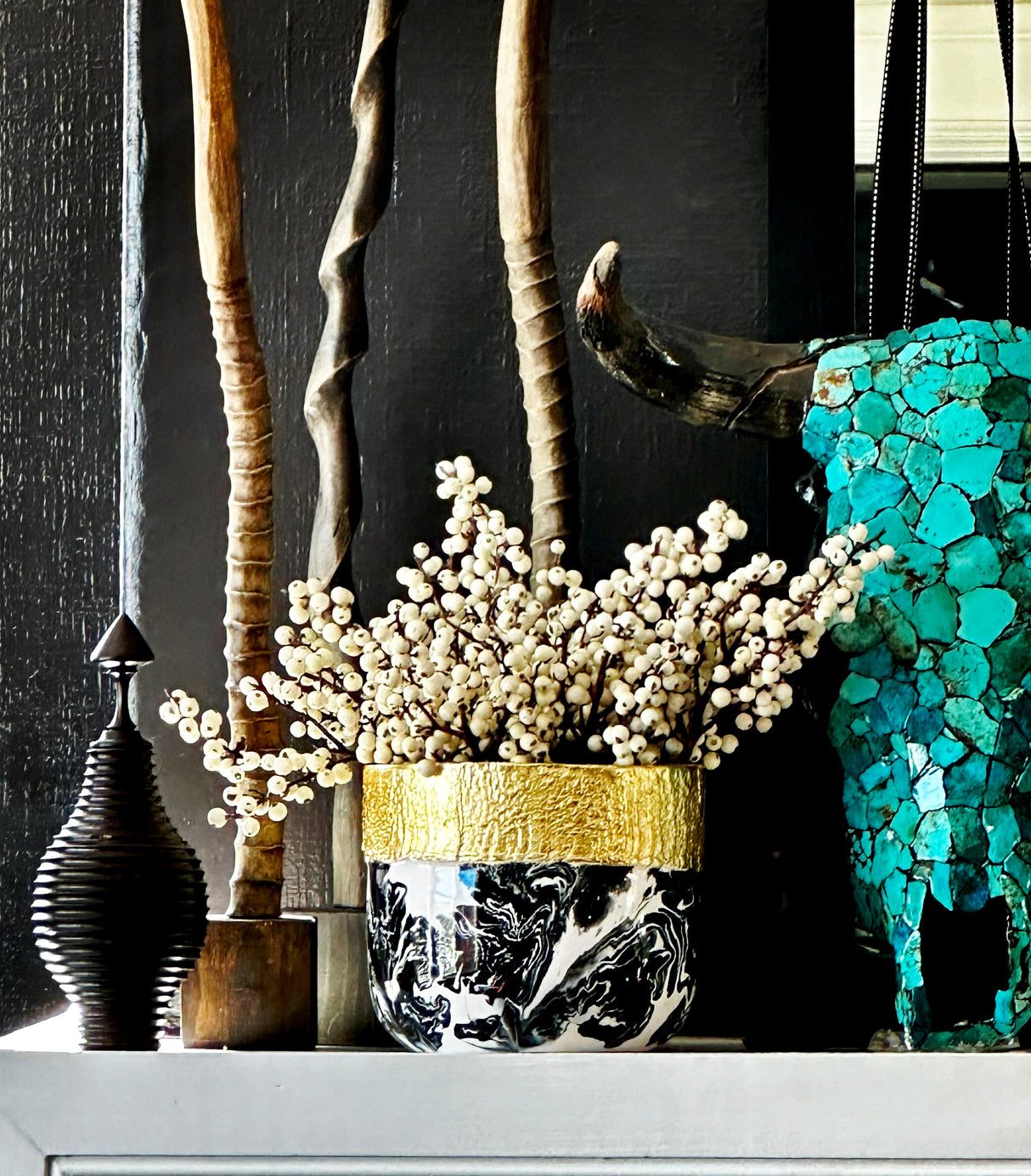 Bianco Nero Cache Pots