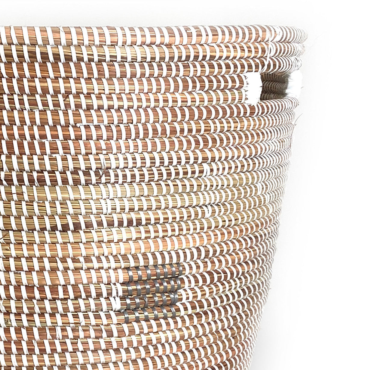 Flat Lid Storage Basket Squares White - 14" x 18" | Handwoven Storage Basket - Sumiye Co