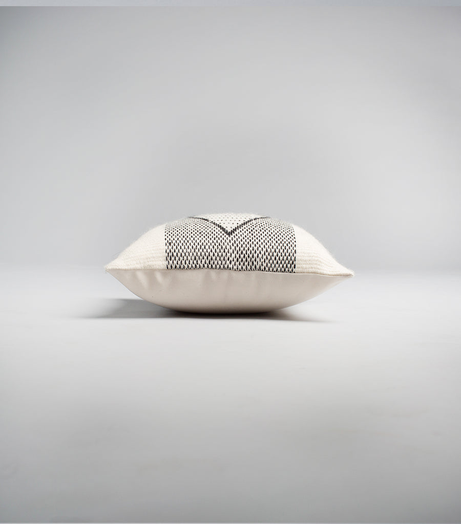 Diamante Square Textile Small Pillow in Ivory - Sumiye Co