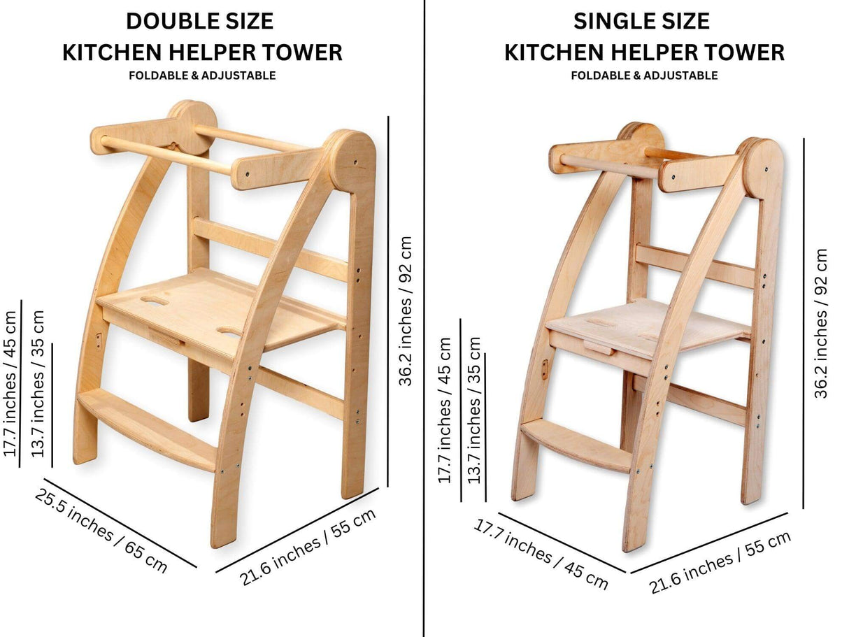 Double or Single Size Montessori Toddler Tower-2