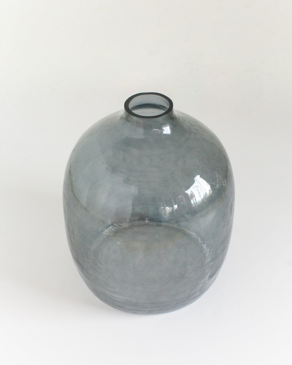 Hebron Hammered Glass Vase - Blue Grey - Sumiye Co