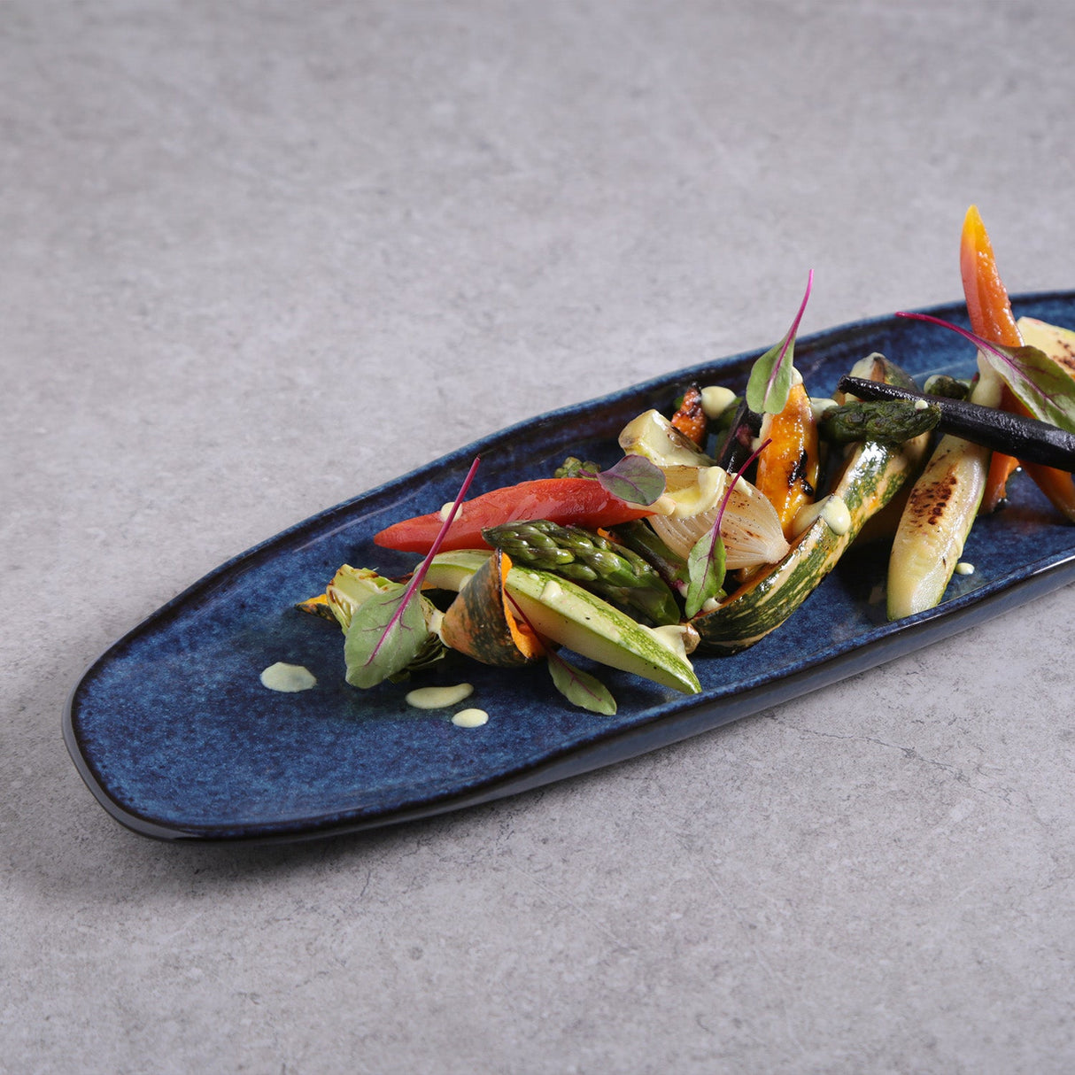 Shallow Organic Oval Platter Large Set of 4