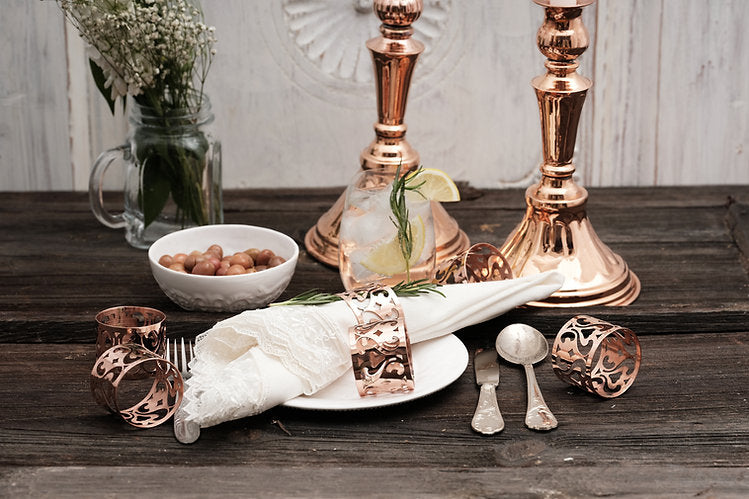 Copper Napkin Rings set/4 | Vintage Inspired - Sumiye Co