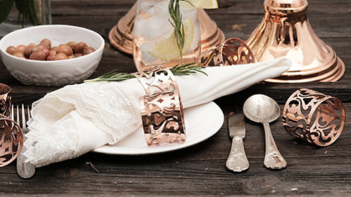 Copper Napkin Rings set/4 | Vintage Inspired - Sumiye Co
