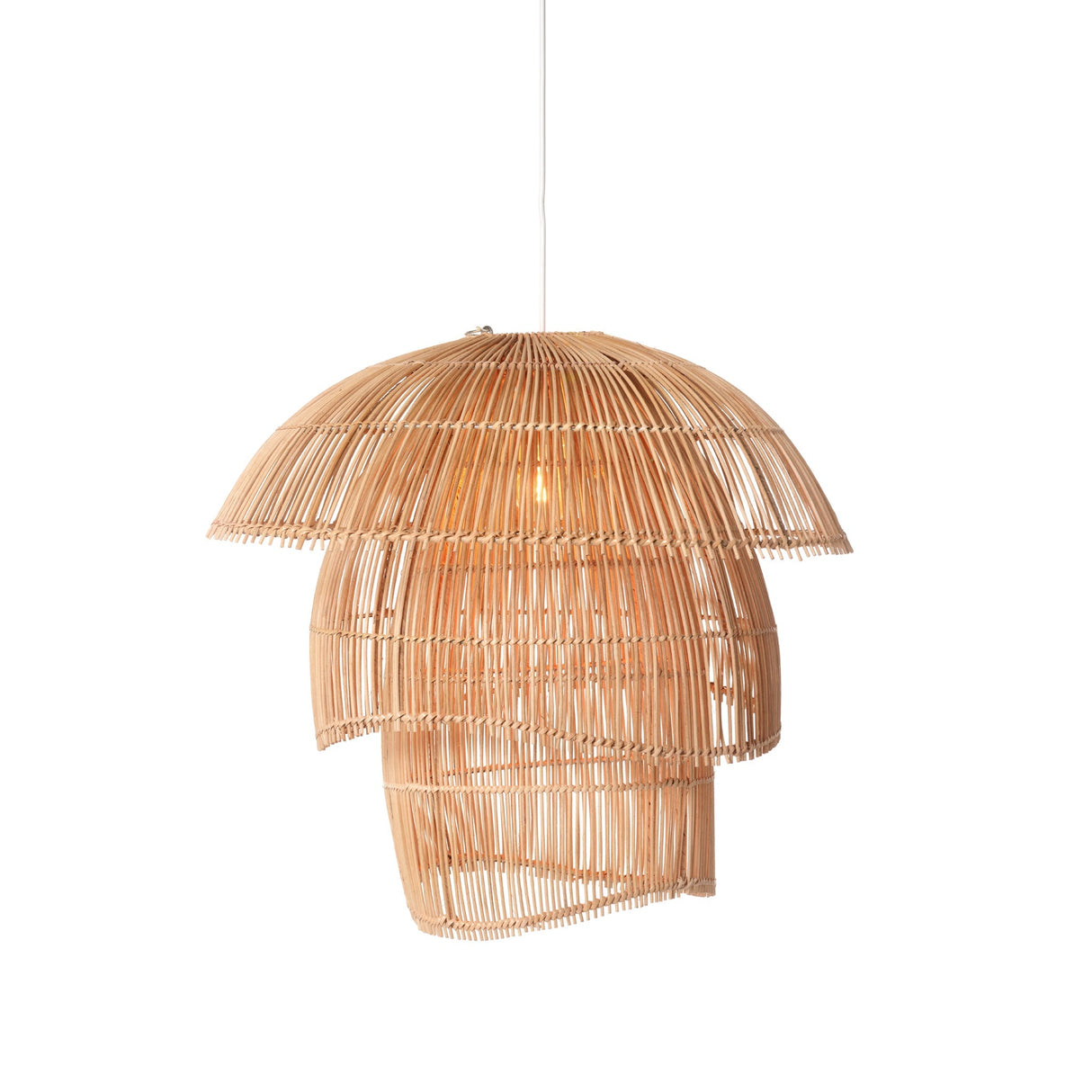 Cascade Natural Rattan 3 Tier Pendant Light - Sumiye Co