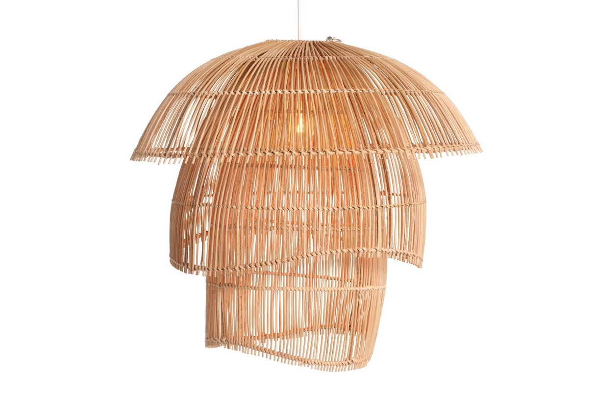 Cascade Natural Rattan 3 Tier Pendant Light - Sumiye Co