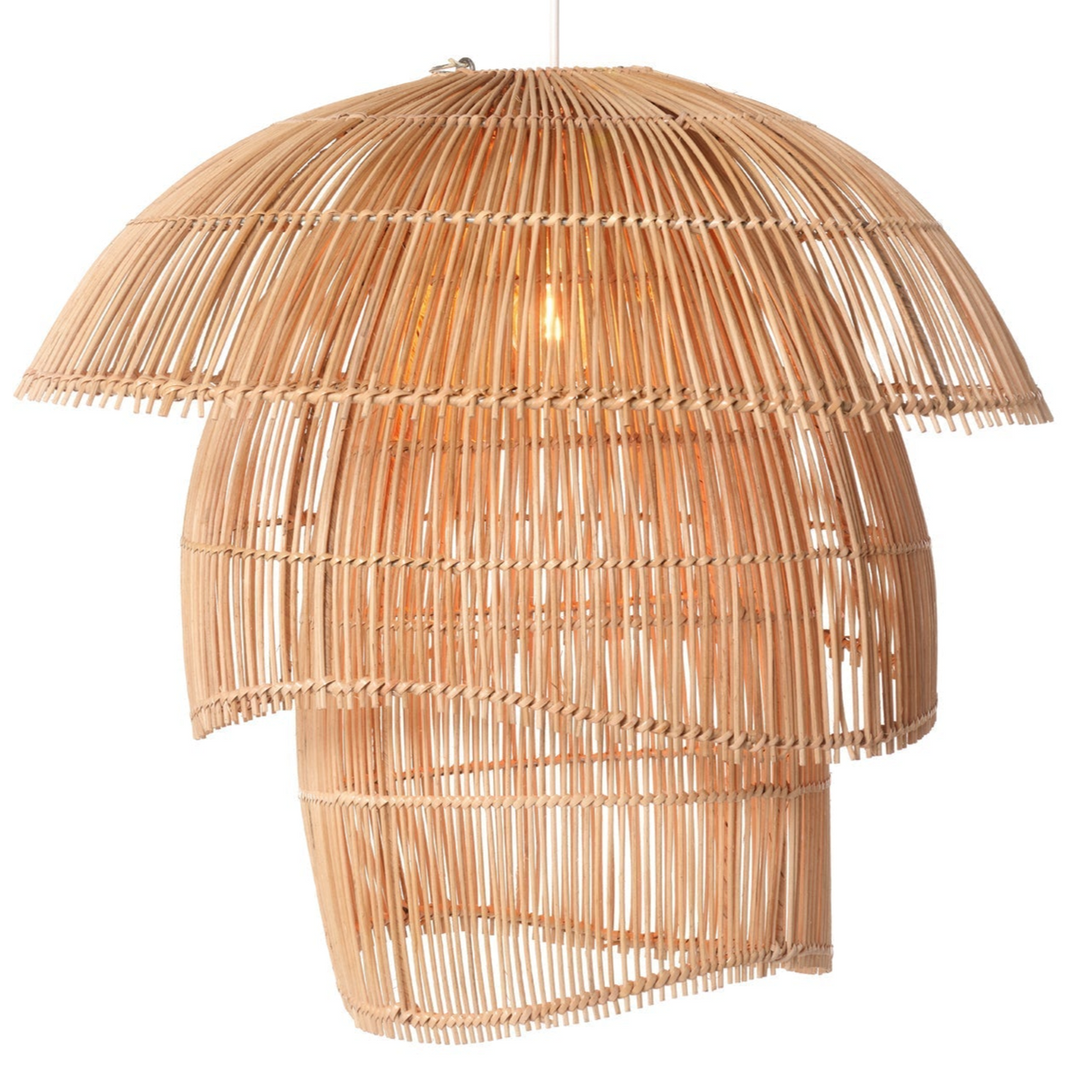 Cascade Natural Rattan 3 Tier Pendant Light - Sumiye Co