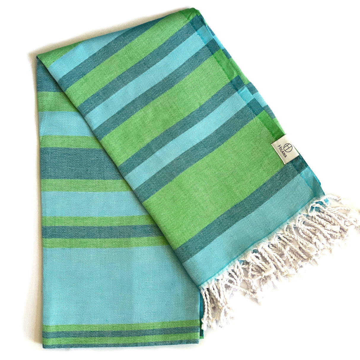Samara Striped Sustainable Turkish Towel Green - Sumiye Co