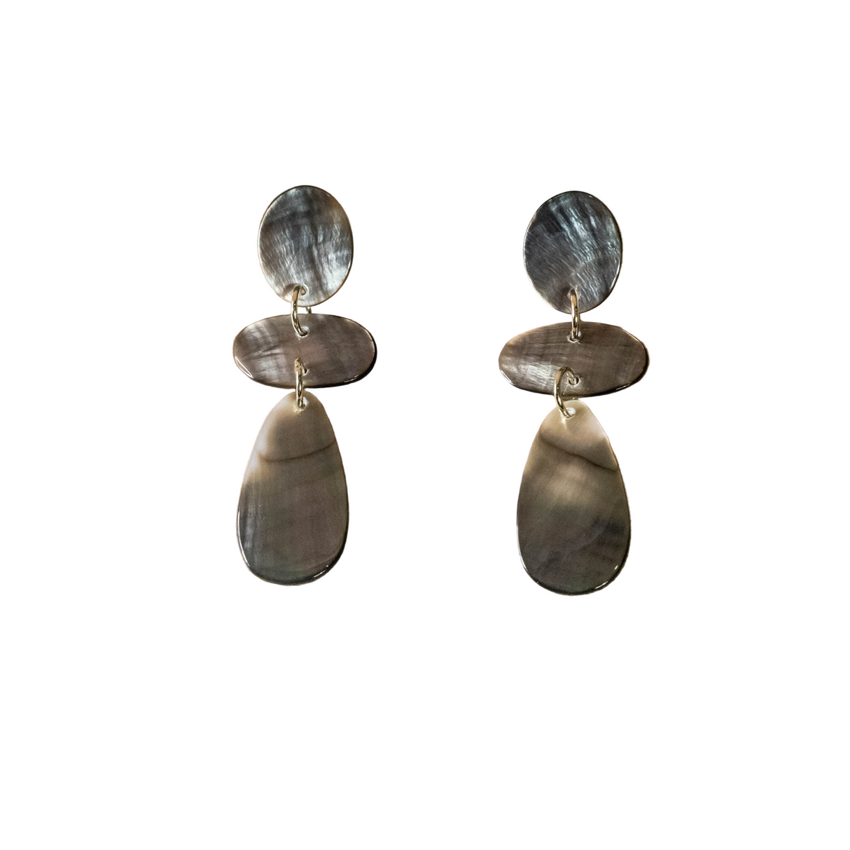 Mother of Pearl Black Raindrop Earrings - Sumiye Co