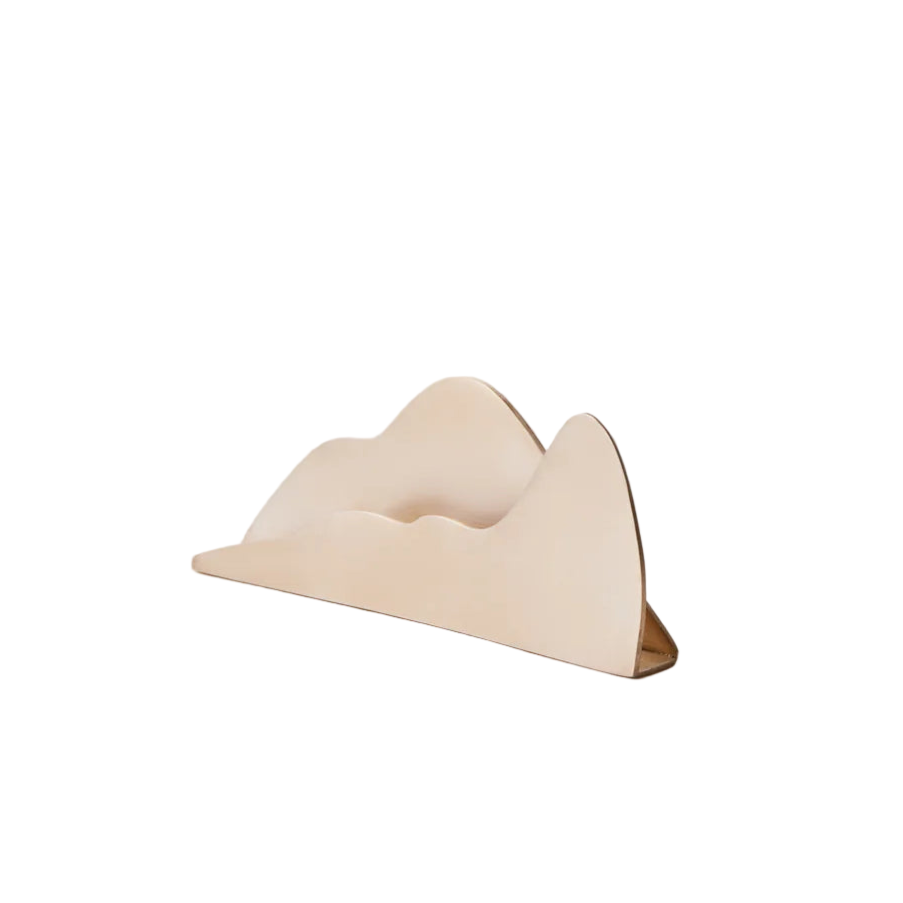 Brass napkins holder on a white background